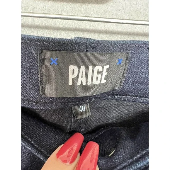 New PAIGE Dark Denim Inkwell Federal Slim Straight Leg Jean Stretch Men’s 40X30